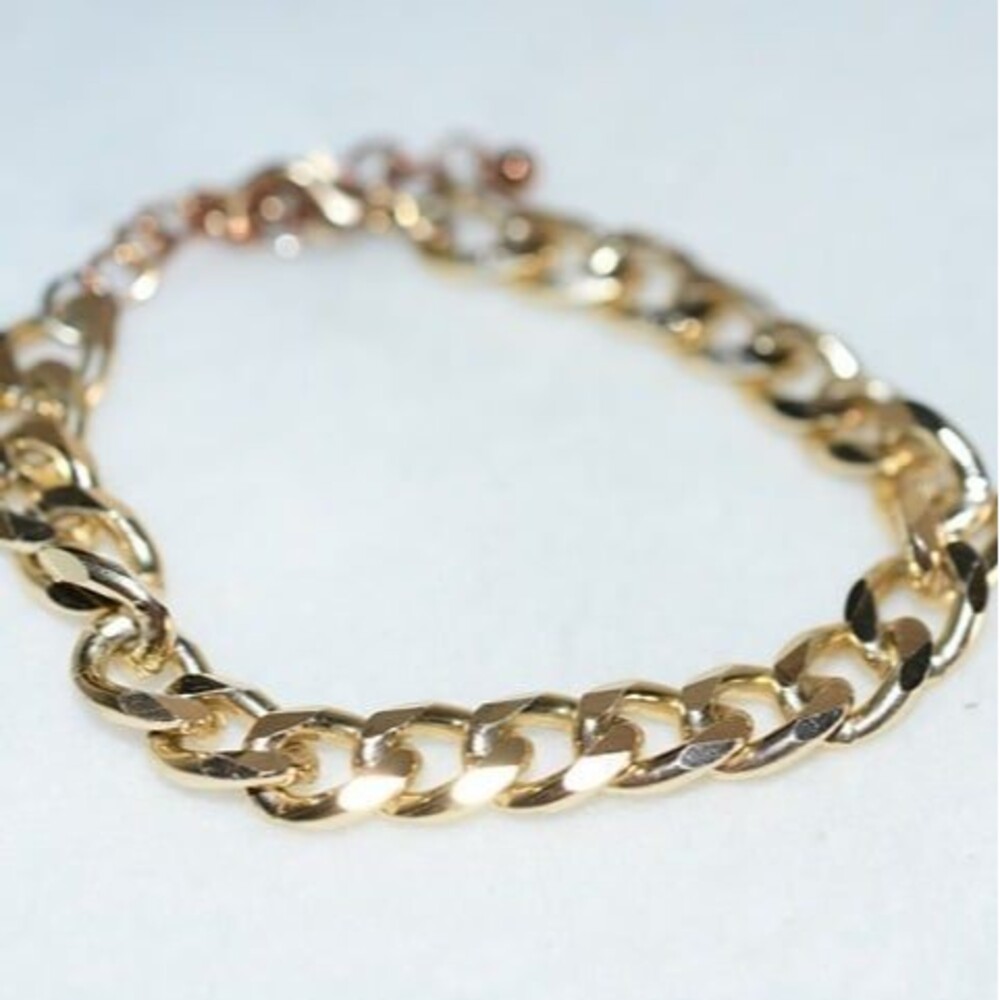 Vintage Chic Gold/Copper Tone Chain Link Lobster Claw Clasp 6" Bracelet Like New